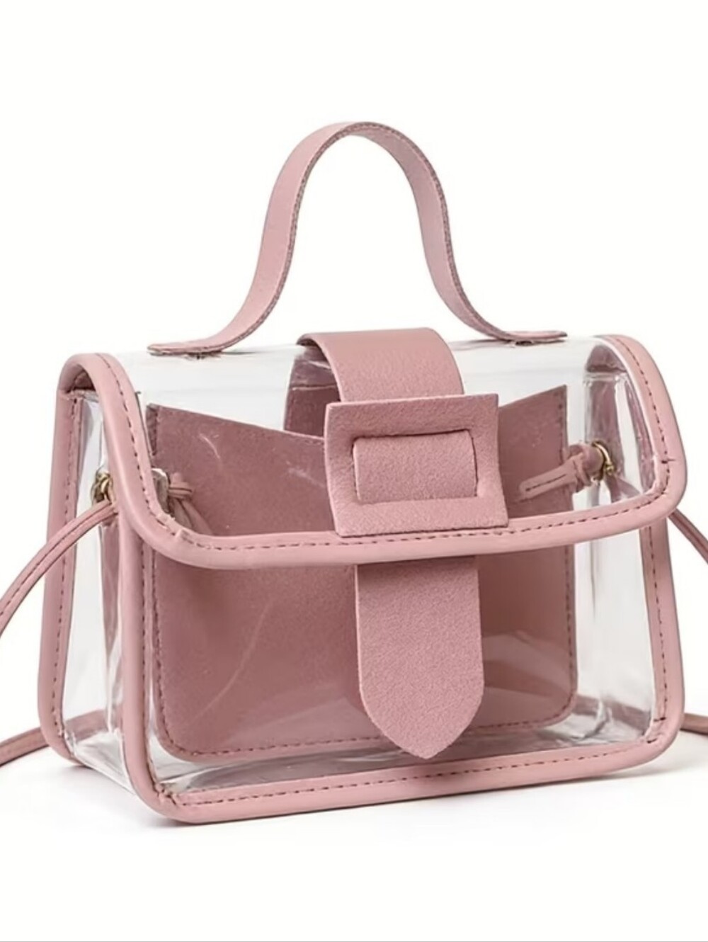 Clear Crossbody Bag with Light PINK Insert - Women Bags